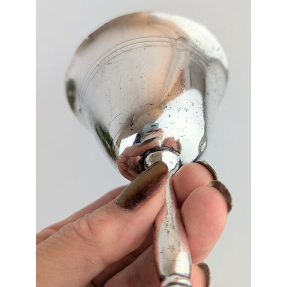Vintage Distressed Silver Wine Goblet Rustic Aged Silver-Plated Water Goblet - Picture 5 of 9